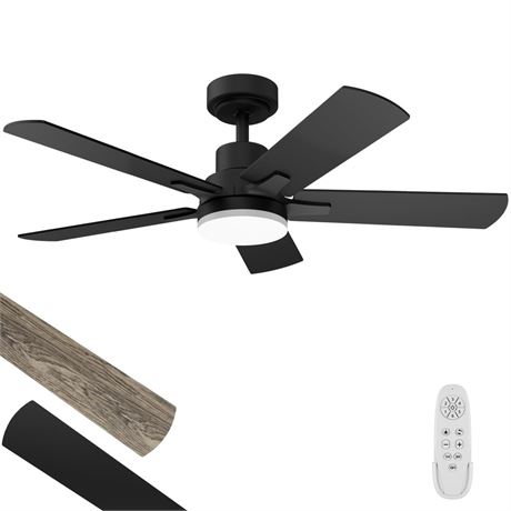 Ceiling Fan with Light 42-Inch, Remote Control Reversible DC Motors, 3CCT