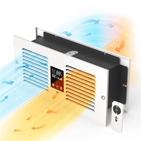 Room to Room Fan with Remote Control, 300CFM Wall Vent Fan with Temperature