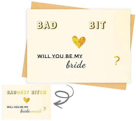 Funny Bridesmaid Proposal Card, Maid of Honor Gifts for Wedding, Hidden Text