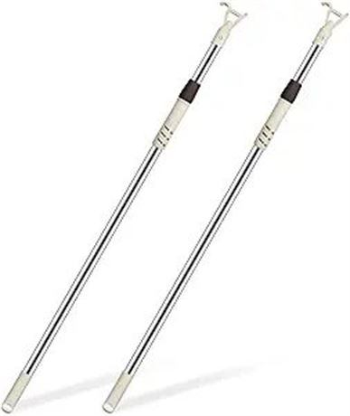 2Pcs Telescoping Skylight Rod Pole with Hook 41-63Inch Wand for Blinds