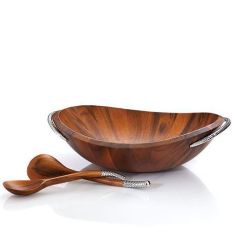Nambe Braid Collection Salad Bowl & Servers