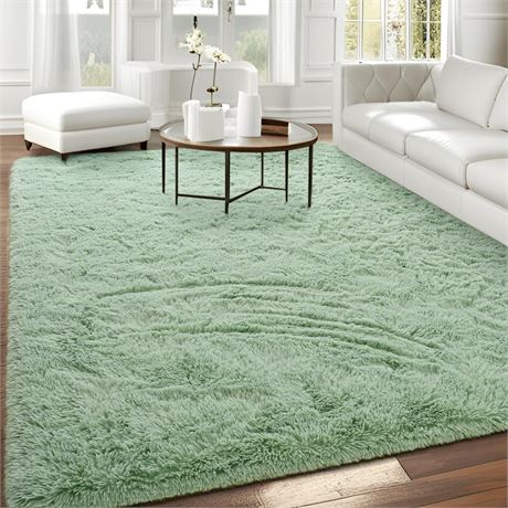 Super Soft Area Rugs for Bedroom Living Room, 4x6 ft Green Fluffy Rug Carpets