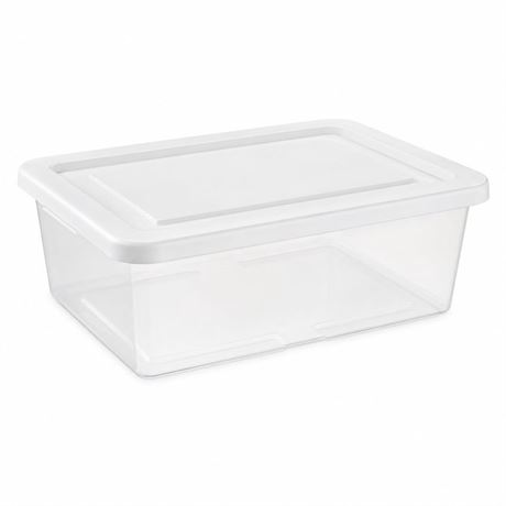 Sterilite Box with Lid, 12 Qt, 11.4 Liter, Model 4243, for Storage