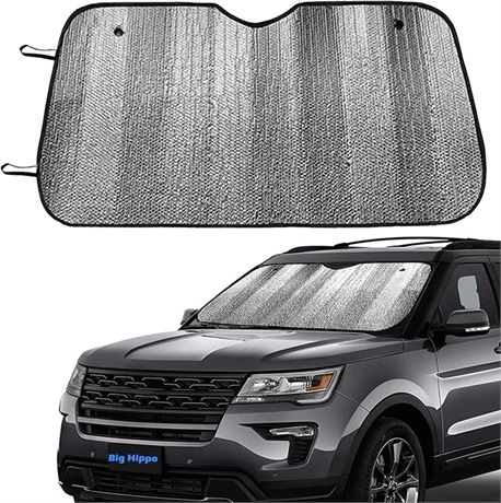 Big Hippo Front Car Sunshade Windshield-Jumbo/Standard Sun Shade Keeps Vehicle