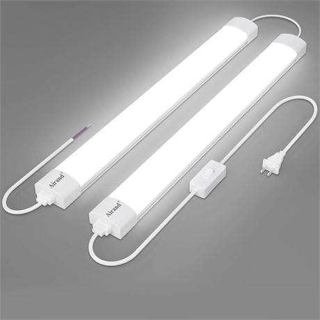 Airand Utility LED Light with Plug 2PCS Linkable Fixture 2FT 4FT Waterproof LED
