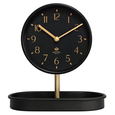 Better Homes & Gardens Better Homes & Garden Black and Gold Tabletop Clock with