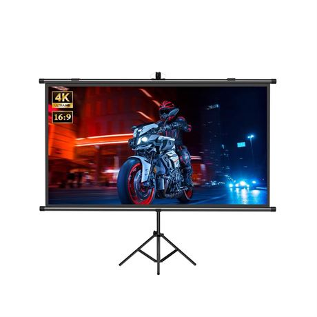 Projector Screen with Stand 100 Inches - 16:9 HD Premium Projection Screens for