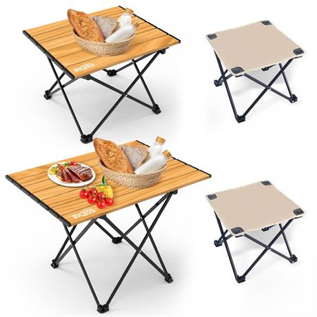 Portable Camping Table, Compact Camping Side Table with Carrying Bag,