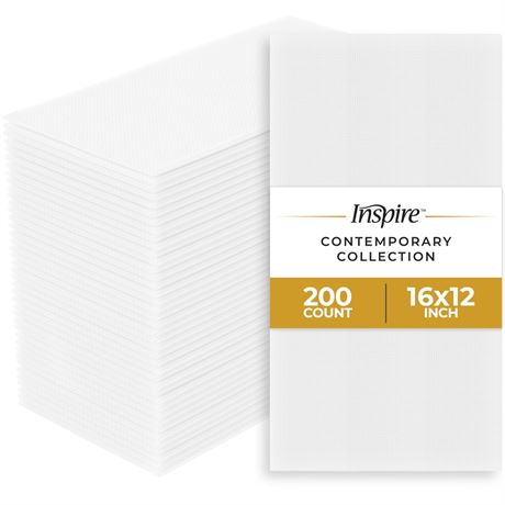 INSPIRE Disposable Dinner Napkins Elegant Guest Hand Towels With a Linen Feel
