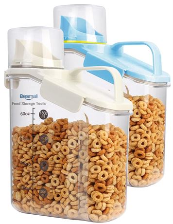 Cereal Containers Storage,2L Airtight Large Dry Food Storage Containers with