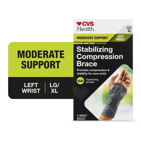 CVS Stabilizing Compression Left Wrist Brace, L/XL
