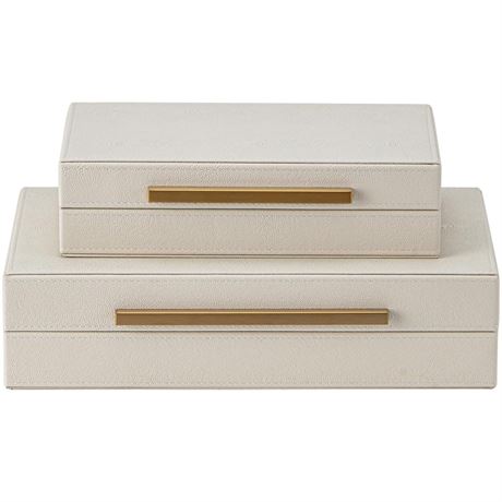 XIGEXIGE Faux Leather Large Modern Stackable Nesting Jewelry Box with Lids