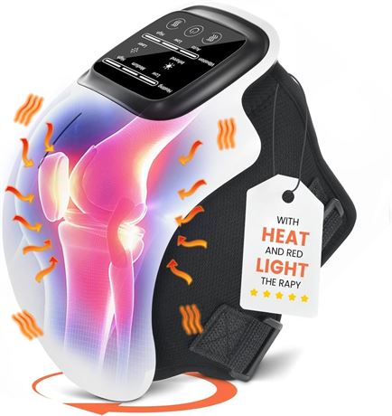 Knee Massager, Large LED Screen, Adjustable Temperature,Cordless Knee Massager