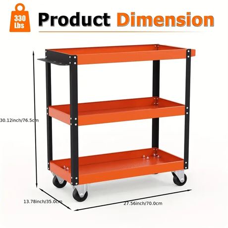 3-Layer Rolling Tool Cart