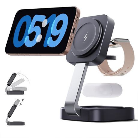 RYND 2026 Traveling Wireless Mag-Safe Fast Charging Station,Magnetic 3 in 1