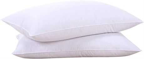 puredown® Goose Feathers and Down White Pillows with 100% Soft Cotton Cover,