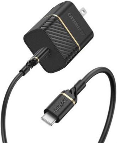 Fast Charge Wall Charger Kit with USB-C to USB-C Cable, 20W - Black Shimmer