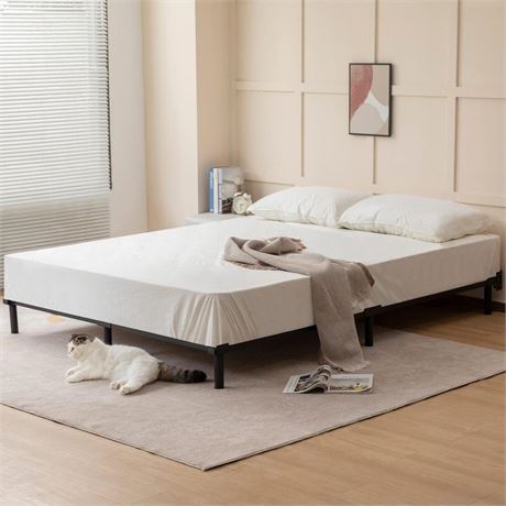 DTIG Tool-Free Easy Assembly Low Bed Frame Queen, 7 Inch Platform Bed Frame, No