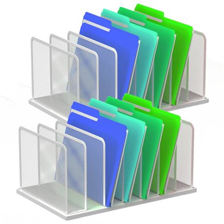 Kuntine.B Desk File Organizer Upright Mesh Desktop Organizer File Sorter Office