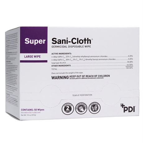 Super Sani-Cloth Germicidal Dispoable Wipe - Fast 2-Minute Contact Time, Great