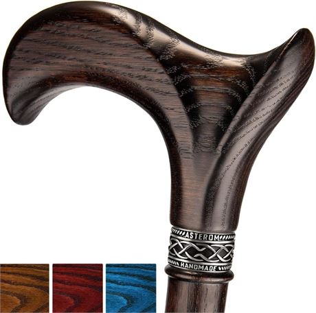 Asterom Walking Cane - Handmade, Ergonomic, Wooden - Canes for Men, Cane for