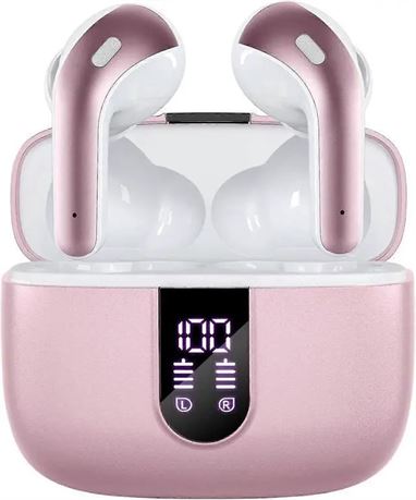 *MISSING ONE BUD* X08 Wireless Earbuds Bluetooth 5.3, 60H Playtime, LED