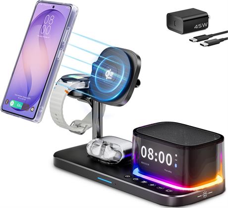 6-in-1 Magnetic Charging Station for Samsung,Qi2.2 25W Fast Wireless Charger