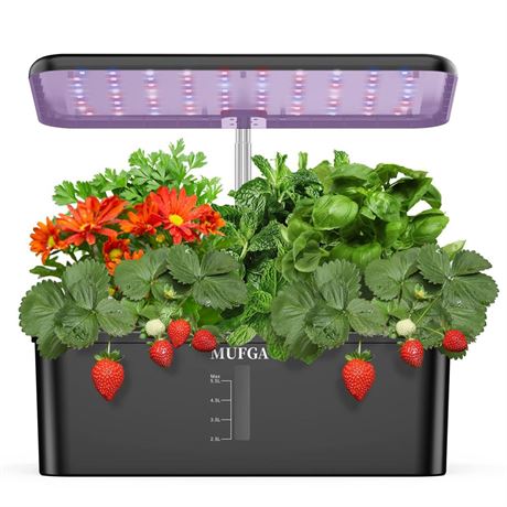 MUFGA 12 Pods Hydroponics Growing System, Indoor Garden with LED Grow Light,