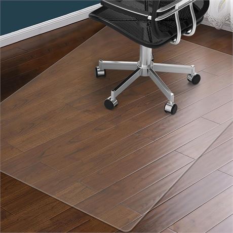 Clear Chair Mat for Hardwood Floor: 48" x 36" Plastic Office Chair Mats for