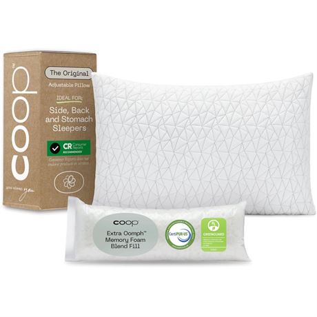 Coop Home Goods Original Adjustable Pillow, King Size Bed Pillows for Sleeping,