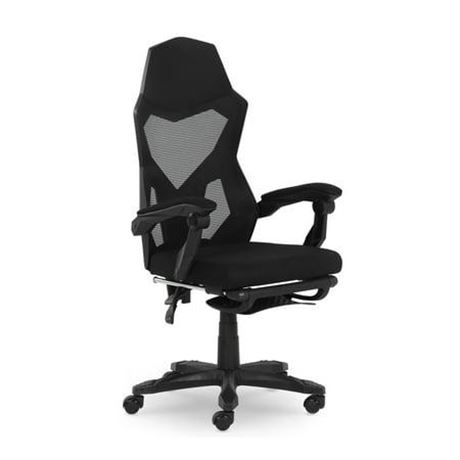 Gamer Gear Gaming Office Chair with Extendable Leg Rest  Black Fabric Upholstery