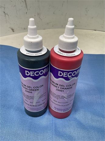 DecoPac Grass Green Premium Gel Premium Gel Color + DecoPac sunset orange gel
