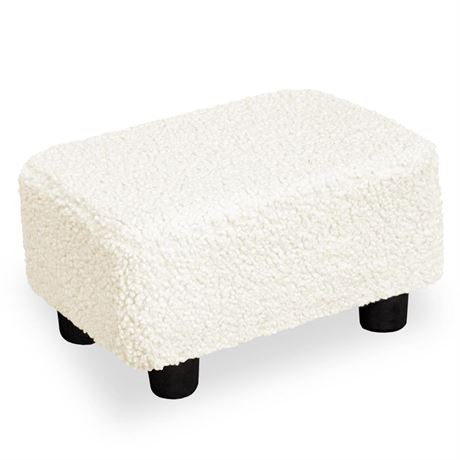 CAROLMADE Small Foot Stool Ottoman 15.4" Footstool with Legs Under Desk