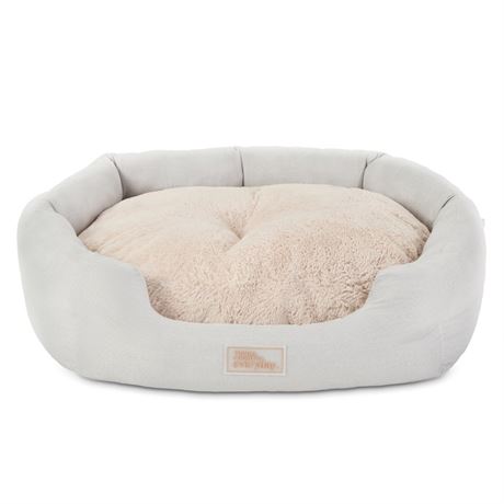 TOWN & COUNTRY EVERYDAY CuddleTown Faux Linen Comfy Cozy Cuddler Pet Bed,
