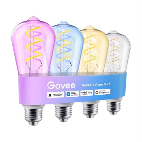 Govee Edison Bulbs, Smart Vintage Light Bulbs, RGB Color Changing and Tunable