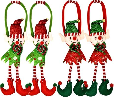 Set of 4 Plush Christmas Elves Hanging Decor Long Arm Boy and Girl Elf Doll Toy