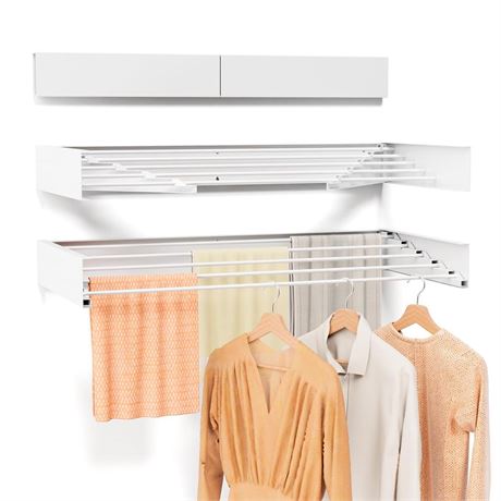 BAKON Wall Mounted Clothes Drying Rack,Foldable Drying Rack Wall Mounted,Drying