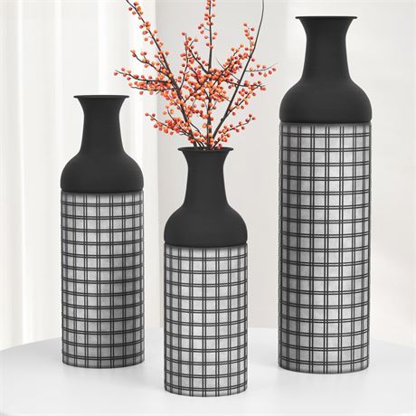 Tall Black Vase for Floor: 27/20/16in Large Vases for Decor Living Room Big