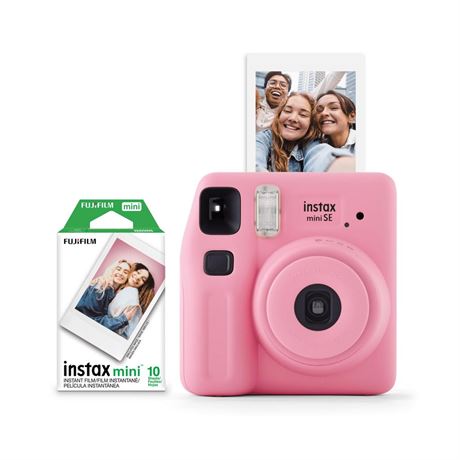 Fujifilm instax Mini SE Instant Camera with Bonus 10 pack Mini Film, Pink