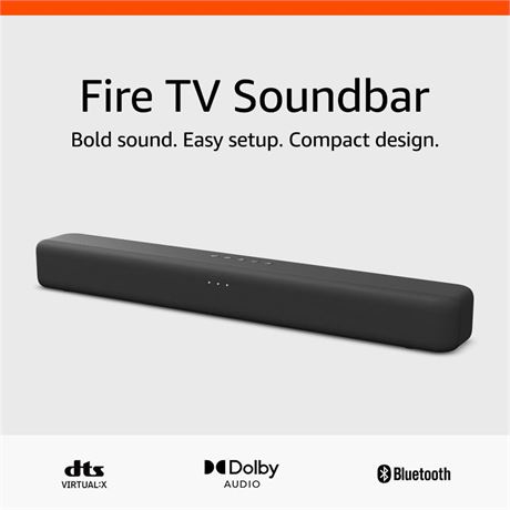 Amazon Fire TV Soundbar, 2.0 speaker with DTS Virtual:X and Dolby Audio,