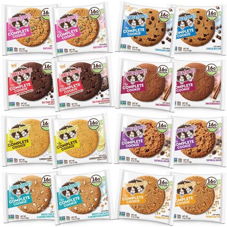 Lenny & Larry's The Complete Cookie, 8 Flavor Variety Pack, Soft Baked, 16g