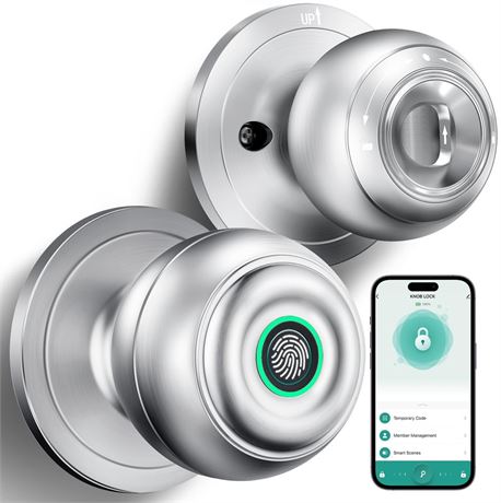 Fingerprint Door Lock, Smart Fingerprint Door Knob with Lock, Biometric Door