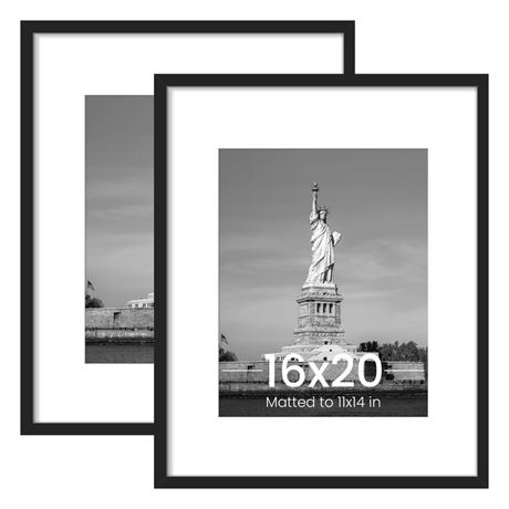 ENJOYBASICS 16x20 Picture Frame, Display Poster 11x14 with Mat or 16 x 20