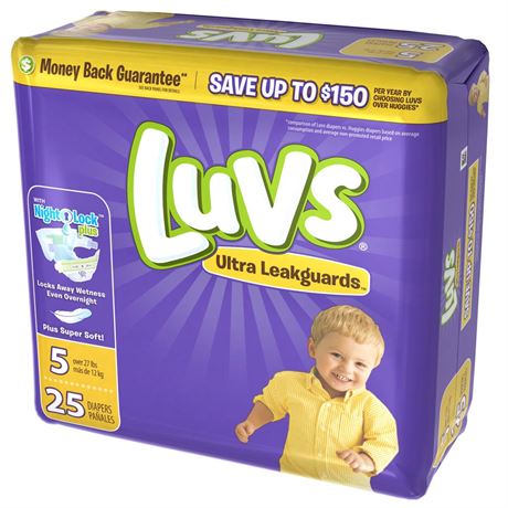 Luvs Diapers Size 5  25 Count (Select for More Options)