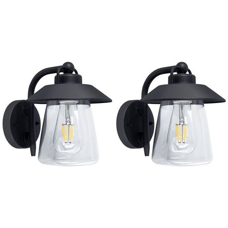 LUTEC 2 Pack Outdoor Indoor Exterior Light Fixture, Farmhouse Barn Wall Sconce,