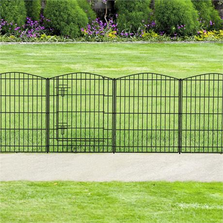 Decorative Garden Fence 6 Panels 11.8ft (L)×30in (H) Garden Fence No Dig Animal