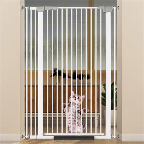 51.18" Extra Tall Cat Gate for Doorway, 30.5"-40" Auto Close Pet Gate Include
