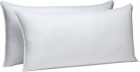 Amazon Basics Down Alternative Bed Pillows, Medium Density For Back and Side