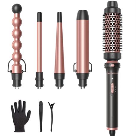 Wavytalk 5 in 1 Curling Wand Set, Multi Curl, Curling Wand Set with Thermal