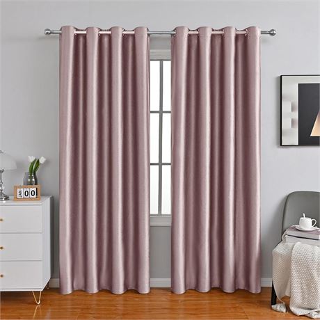 Short Blackout Grommet Curtains for Living Room and Bedroom,Room Darkening